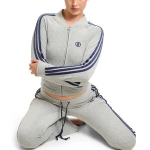 Body by Raven Tracy VELOUR TRACK SET (Navy/Grey)